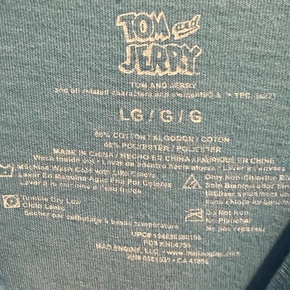 Tom and Jerry blue Mens T-shirt, Size Large - Picture 4 of 4